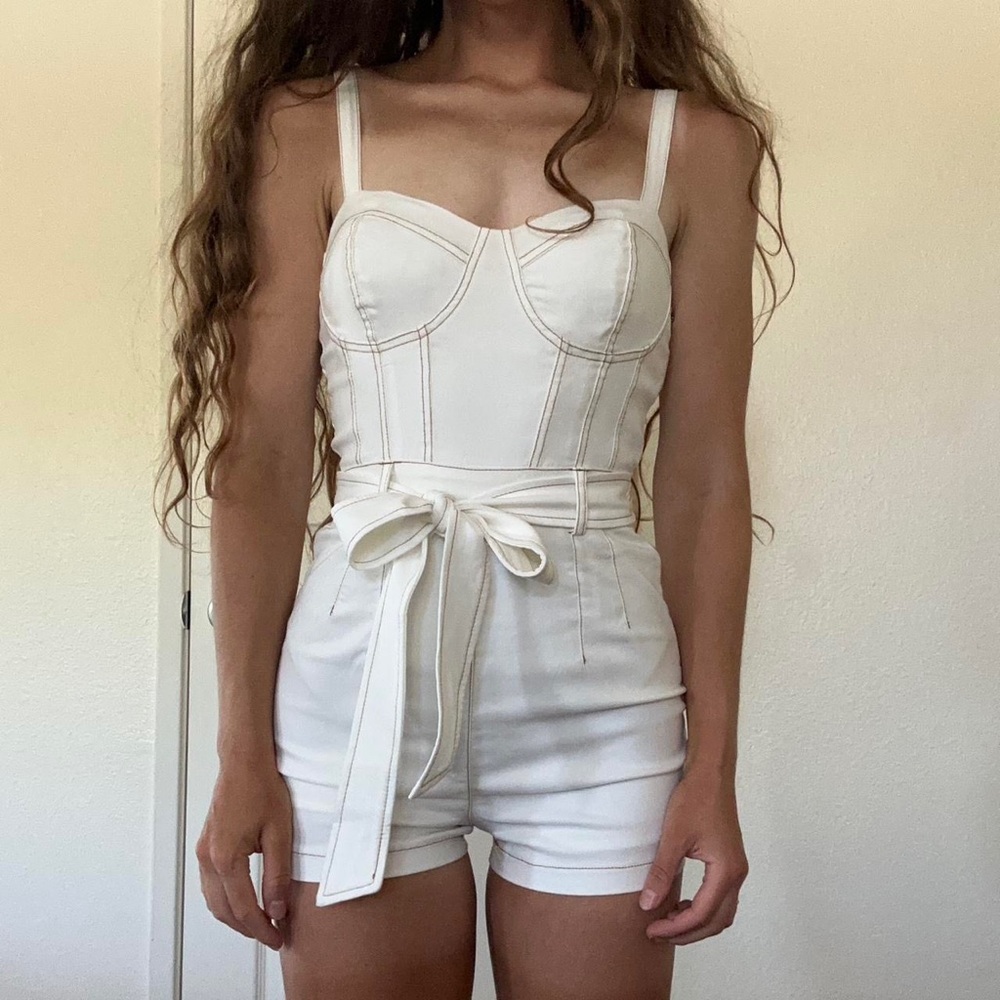 White Corset-Style Romper